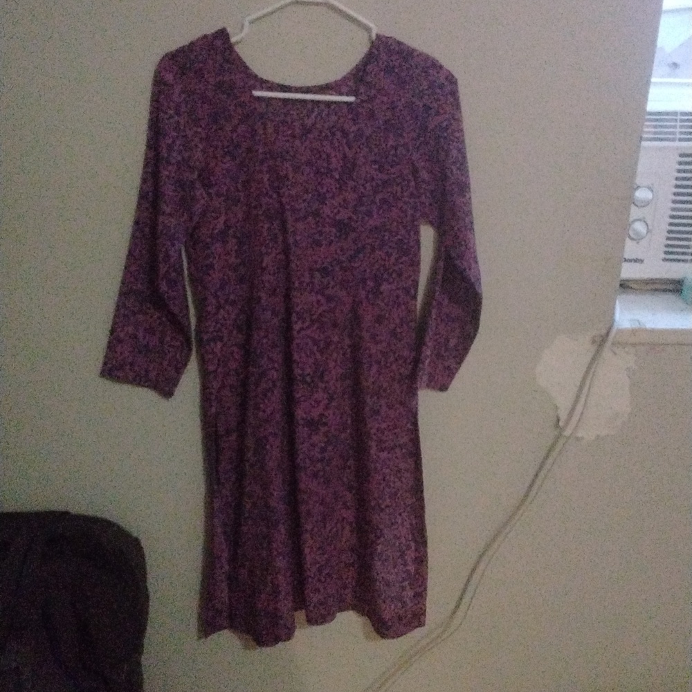 #38 Purple three quarter sleeve dress